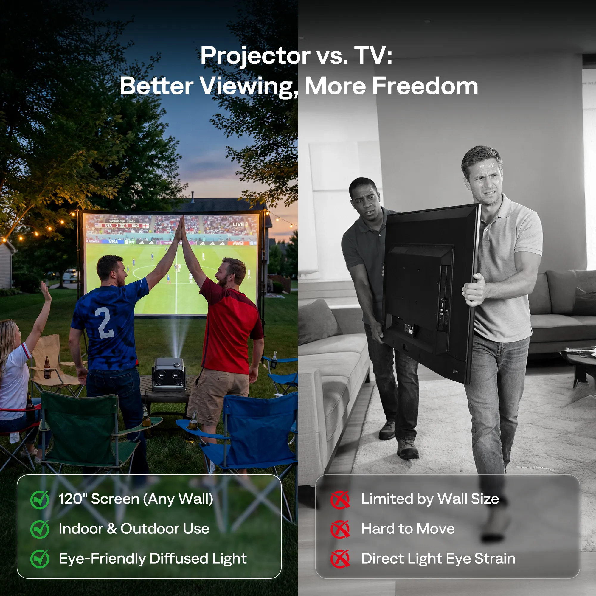 Aurzen BOOM mini Google TV Smart Projector - The Moving Screen angle 6