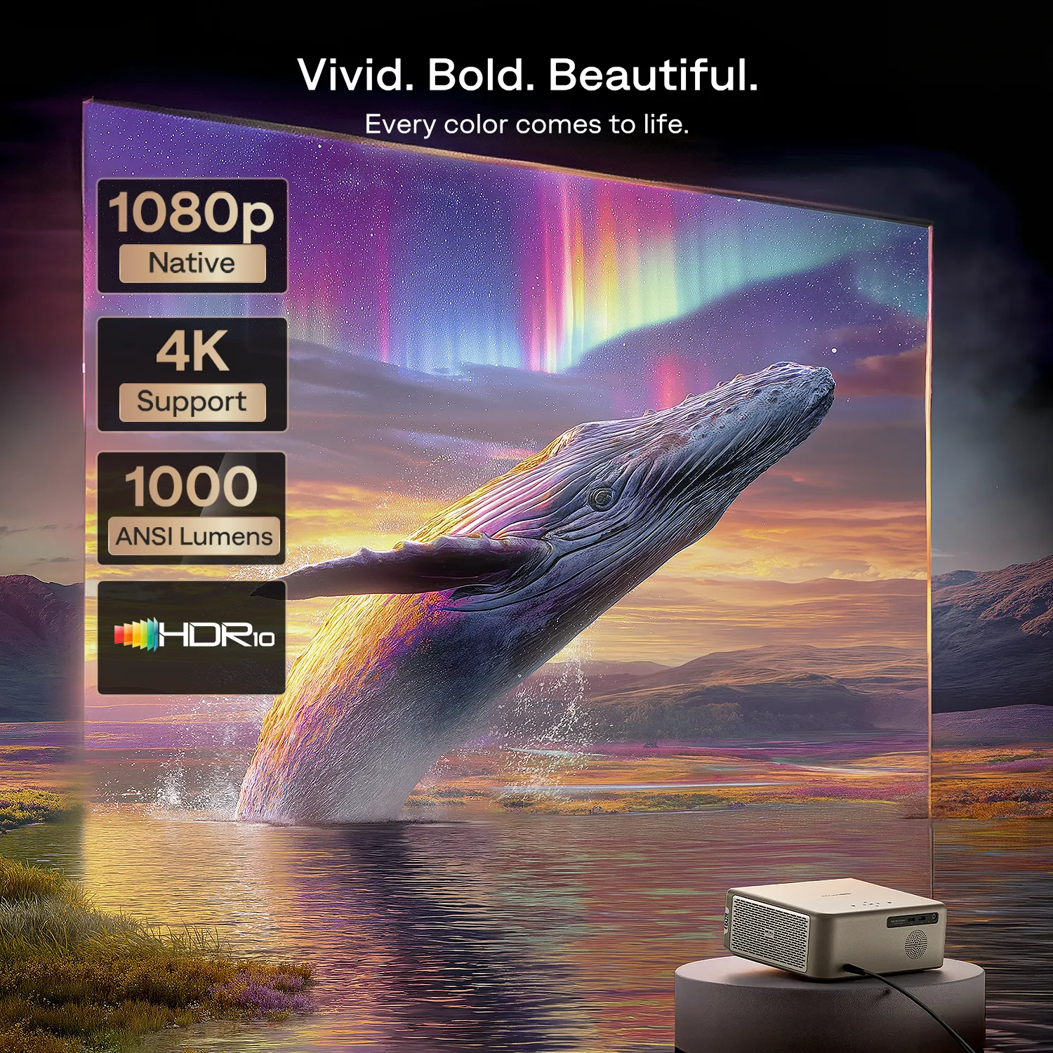 Aurzen EAZZE D1 MAX Gemini AI Google TV Projector - The Bright Room angle 5