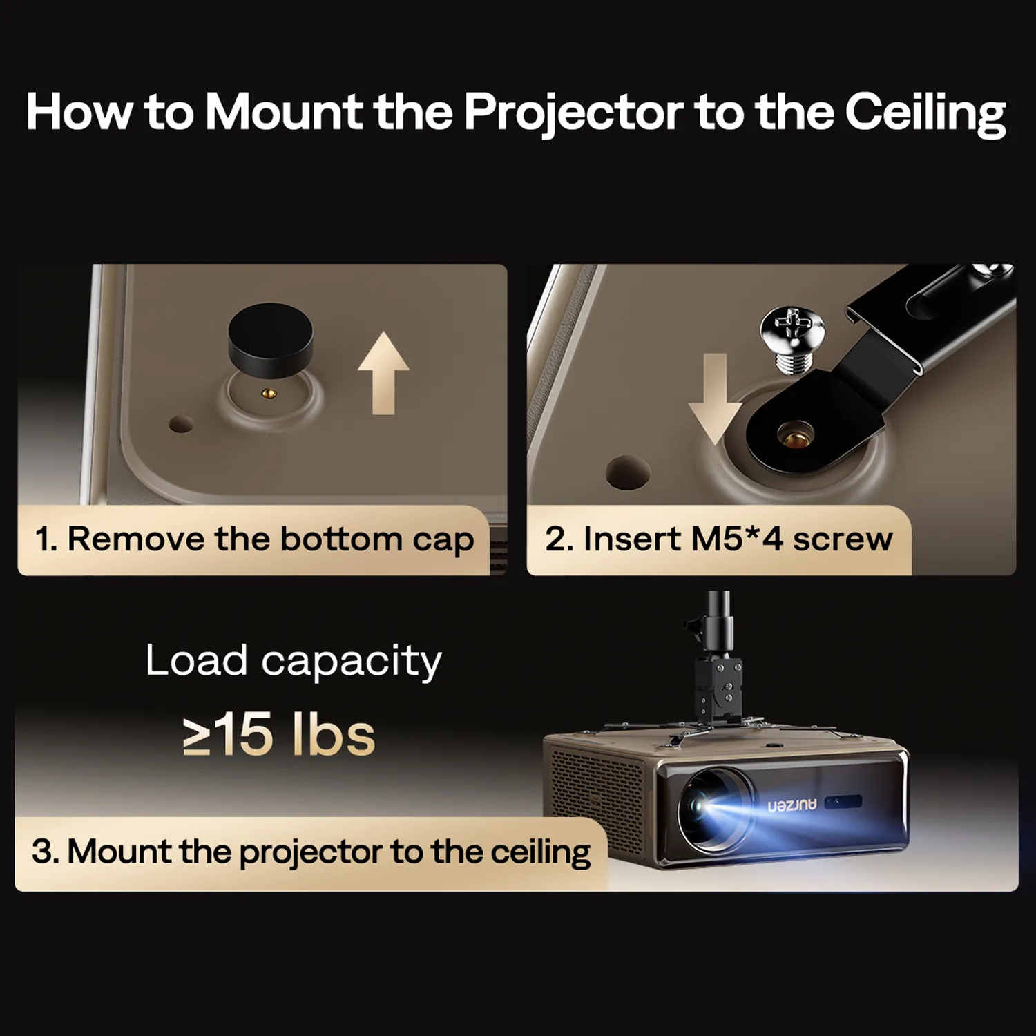 Aurzen EAZZE D1 MAX Gemini AI Google TV Projector - The Bright Room angle 7