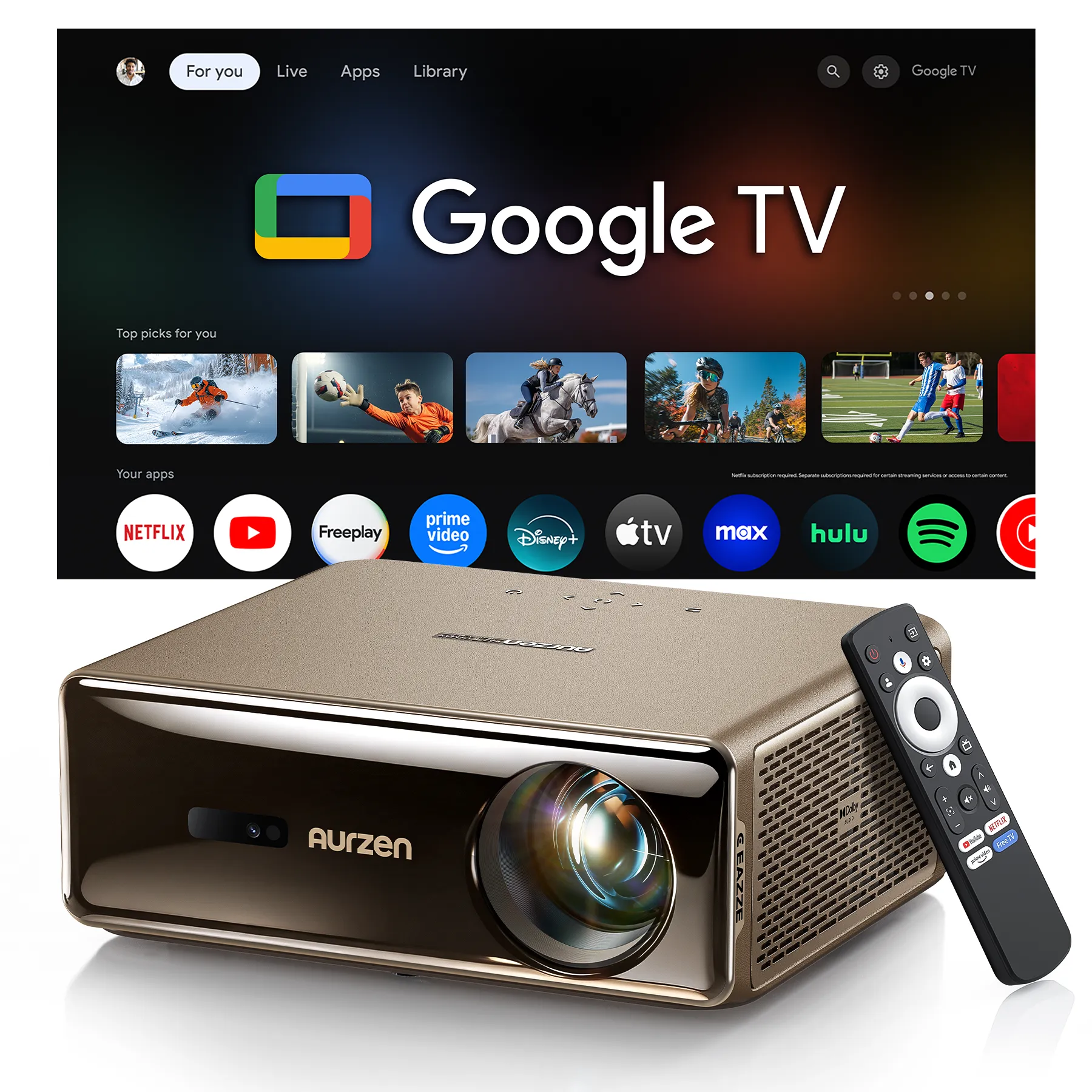 Aurzen EAZZE D1 MAX Gemini AI Google TV Projector - The Bright Room angle 9