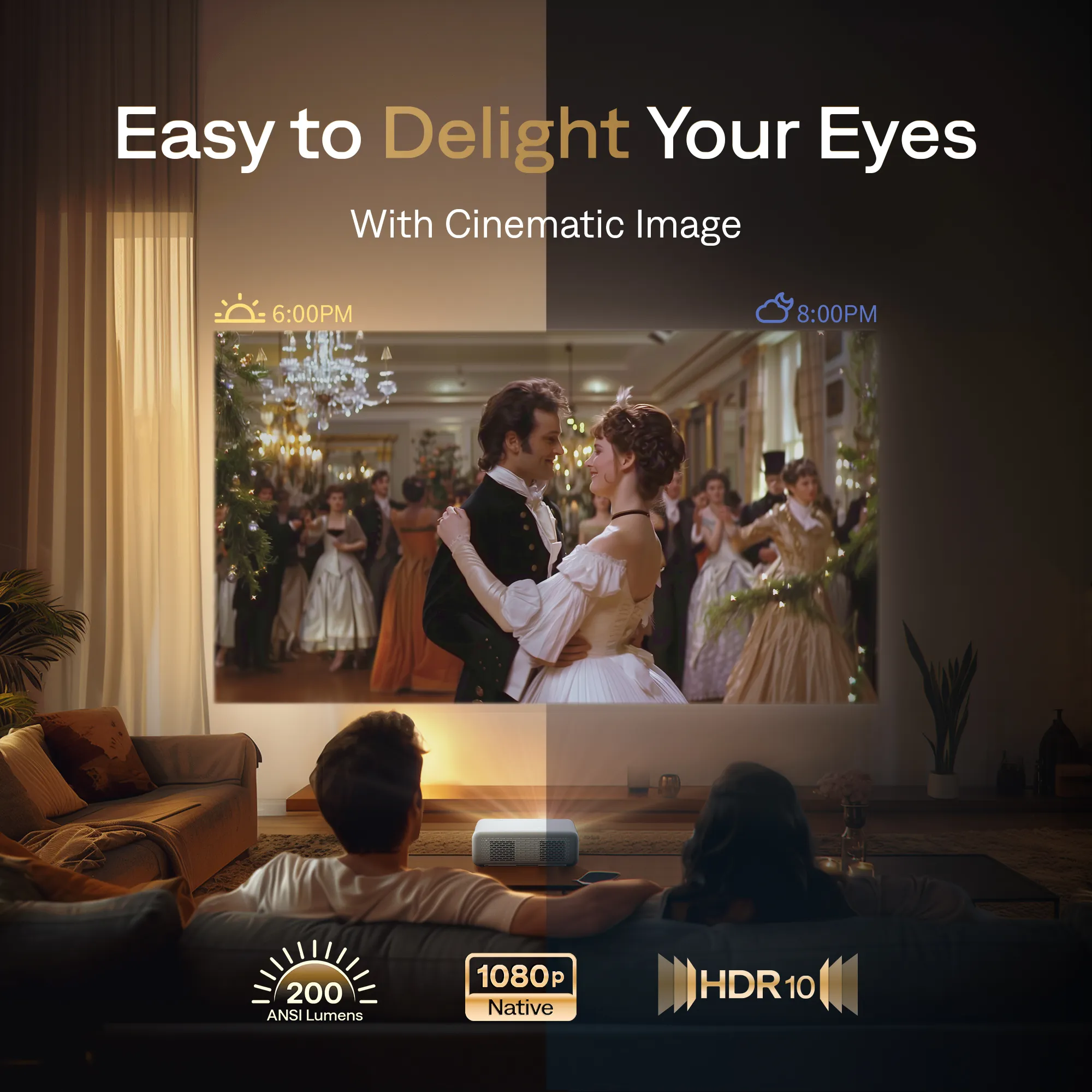 Aurzen EAZZE D1 Smart Projector - The Moving Screen angle 2