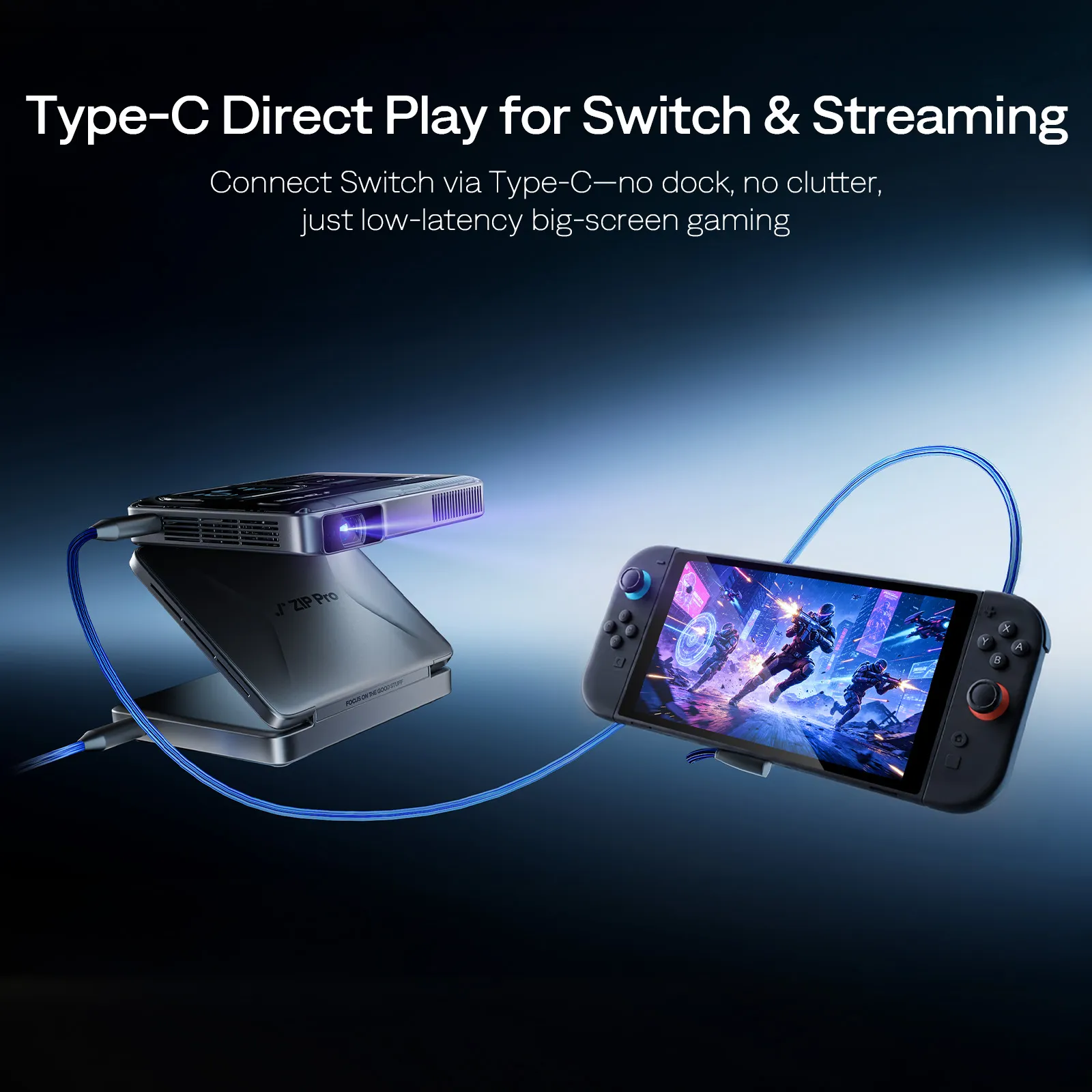Aurzen ZIP Pro Tri-Fold Full HD Portable Projector - The Folded Screen angle 3