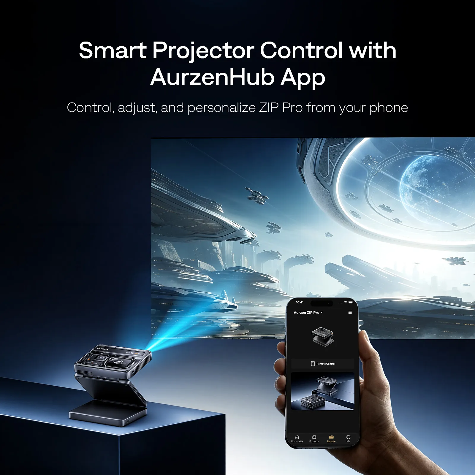 Aurzen ZIP Pro Tri-Fold Full HD Portable Projector - The Folded Screen angle 9