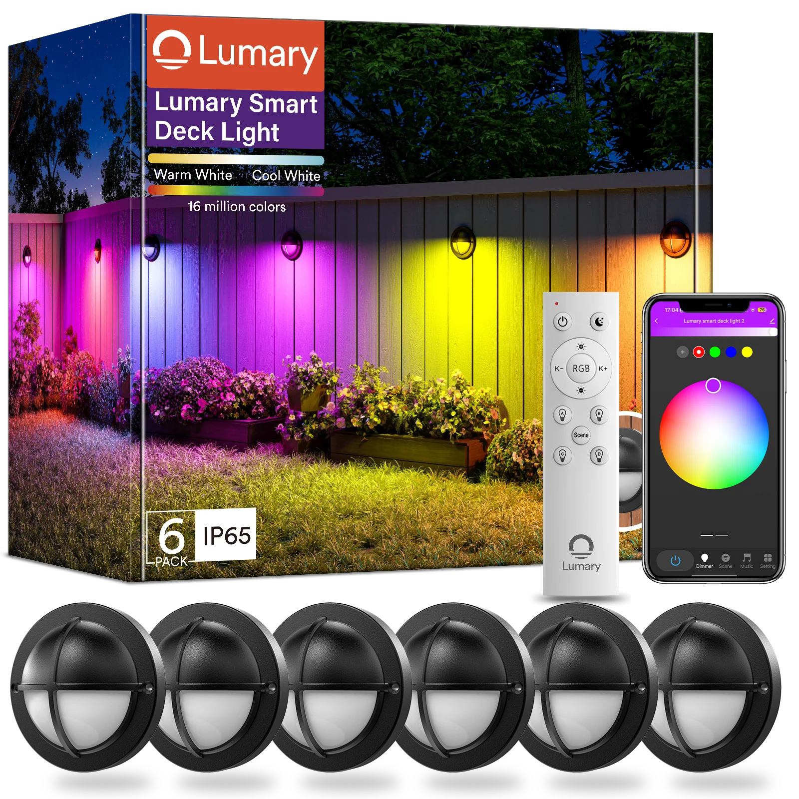 Lumary Smart LED Deck Lights (6Pack), L-RWL7A1