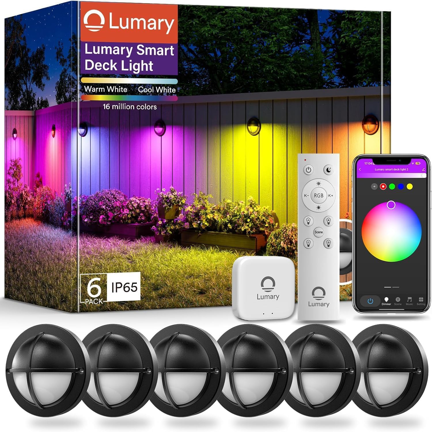 Lumary Smart LED Deck Lights (6Pack), L-RWL7A1 - The Garden Threshold angle 9