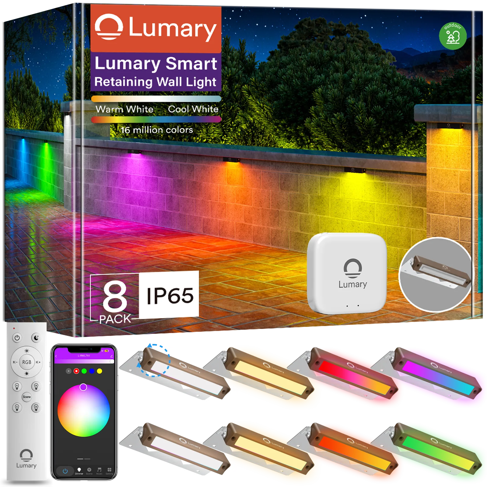 Lumary Smart Retaining Wall Light L-RWL7A1 (8Pack)