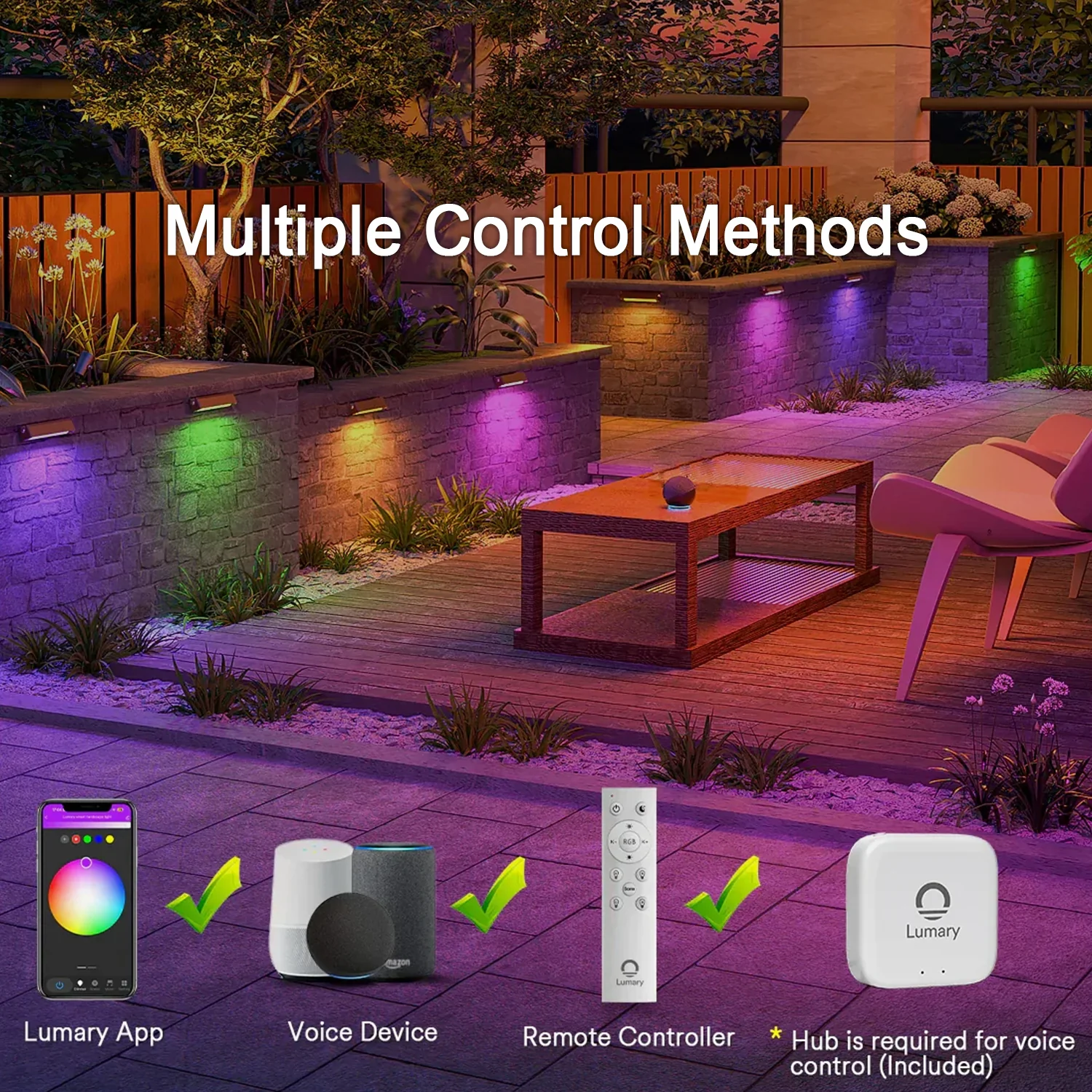 Lumary Smart Retaining Wall Light L-RWL7A1 (8Pack) gallery view 2