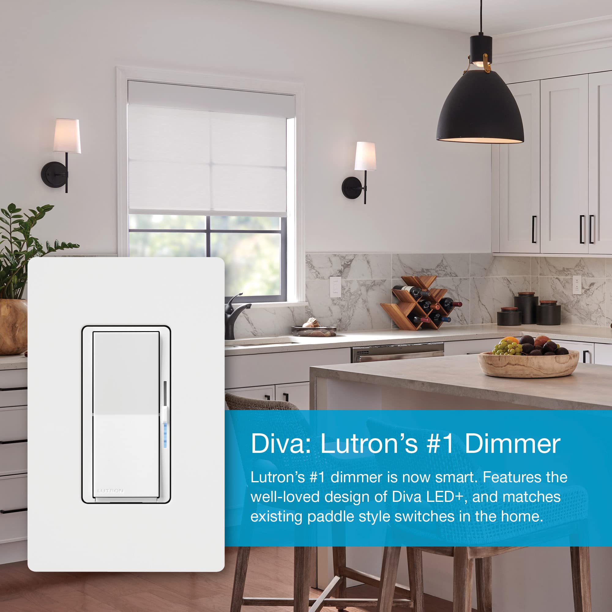 Lutron Diva Smart Dimmer DVRF-6L-BR gallery view 4