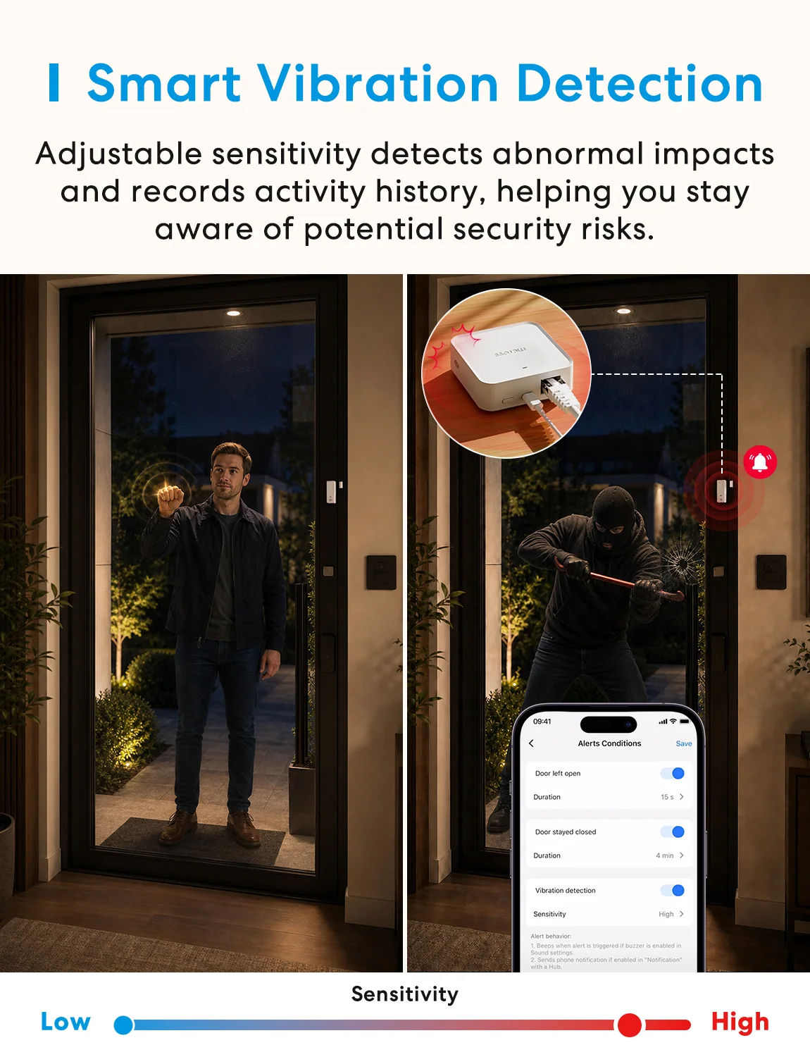 Meross 3-in-1 Smart Door and Window Sensor with Doorbell Mode, MS220 gallery view 4