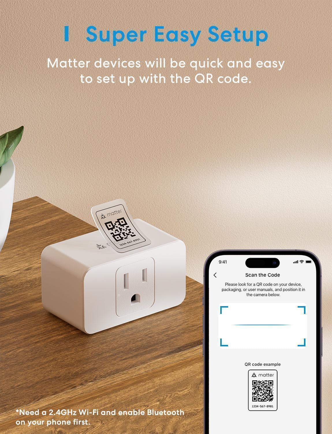 Meross Matter Smart Plug with Energy Monitor, MSS315, 4-Pack US Version gallery view 4