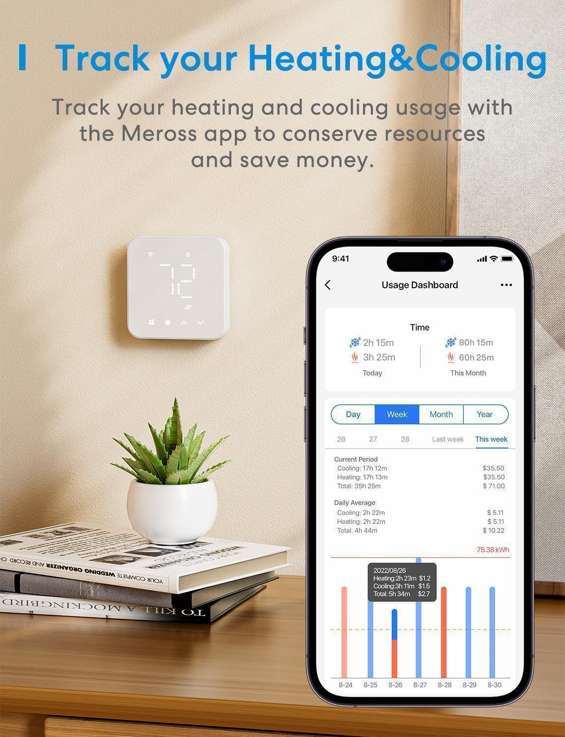 Meross Matter Smart Thermostat MTS300MA gallery view 6