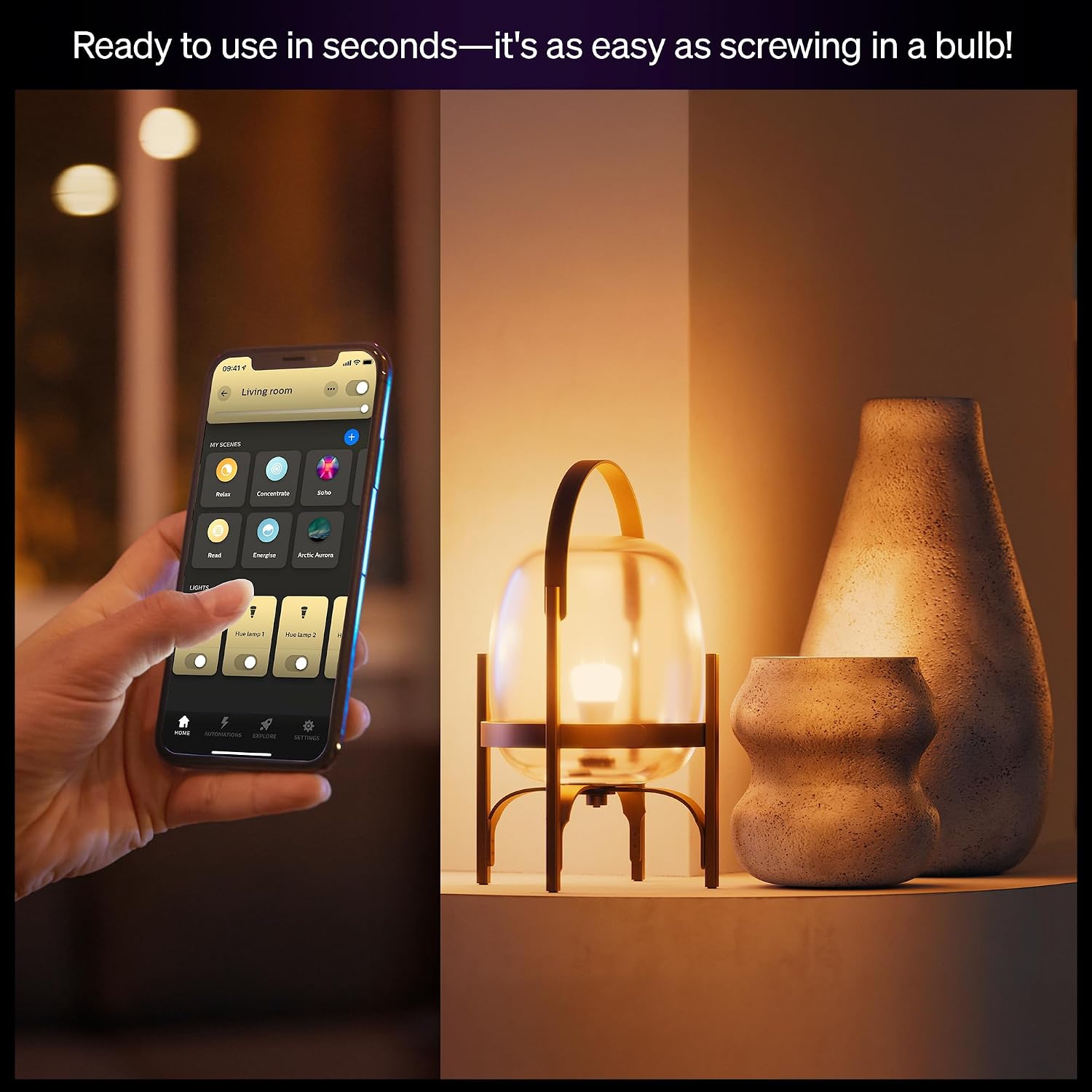 Philips Hue White and Color Ambiance 75W A19 E26 Smart Bulb - The Dusk Spectrum angle 4