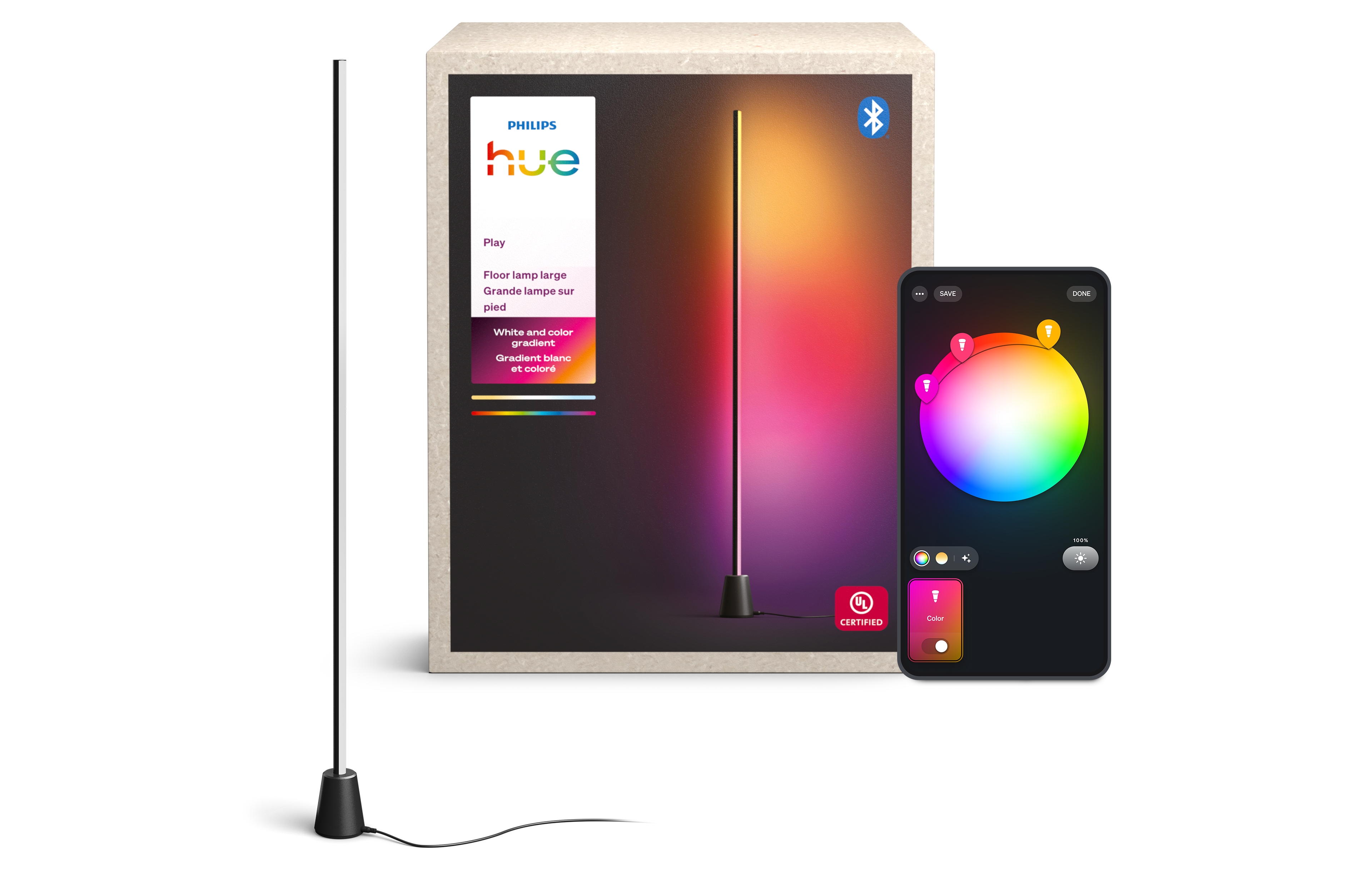 Philips Hue Play Floor Lamp Large - The Dusk Column angle 3