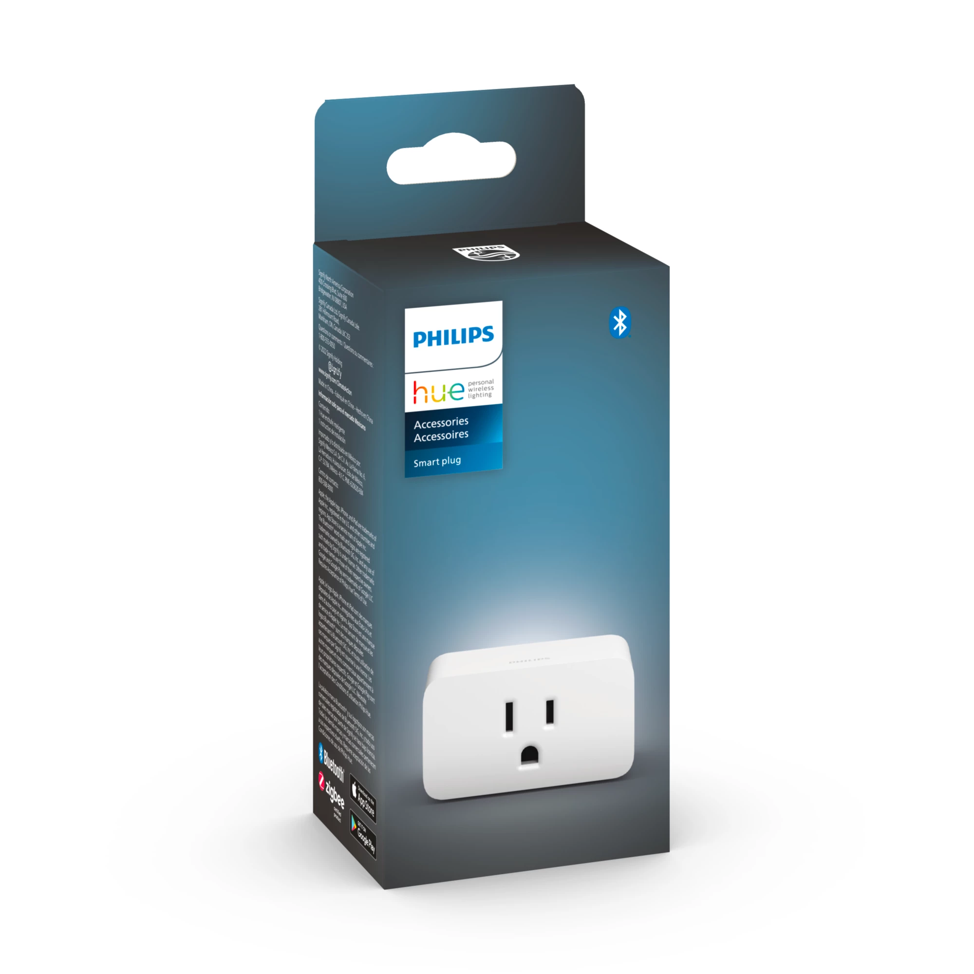Philips Hue Smart Plug, White, model 552349 - The Quiet Circuit angle 1