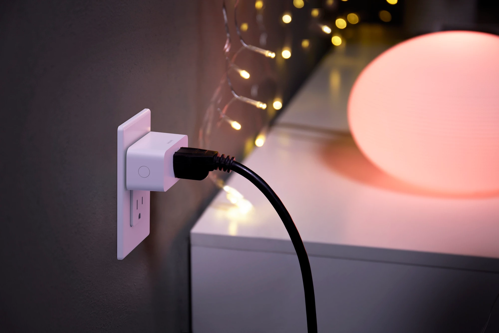 Philips Hue Smart Plug, White, model 552349 - The Quiet Circuit angle 2